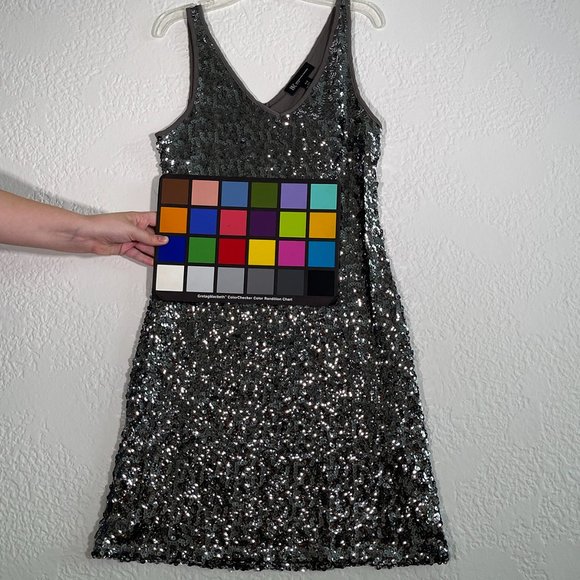 INC International Concepts Silver Sequin Sleeveless Dress Size Petite Small - Picture 11 of 11